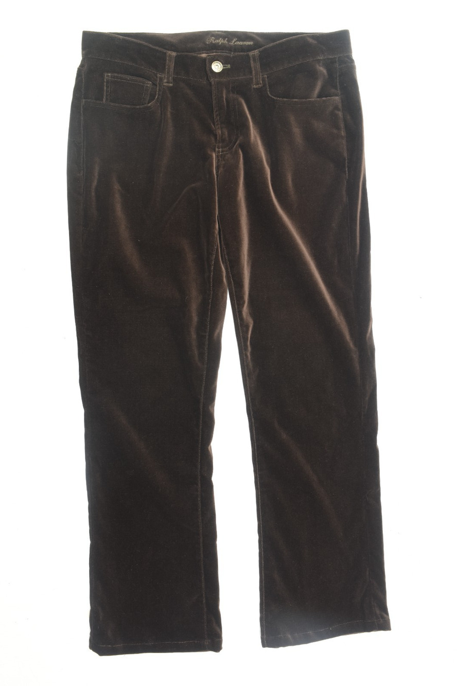 Ralph Lauren Black Label Big Pony Bootcut Pants Womens 10 Brown Slim Fit 867